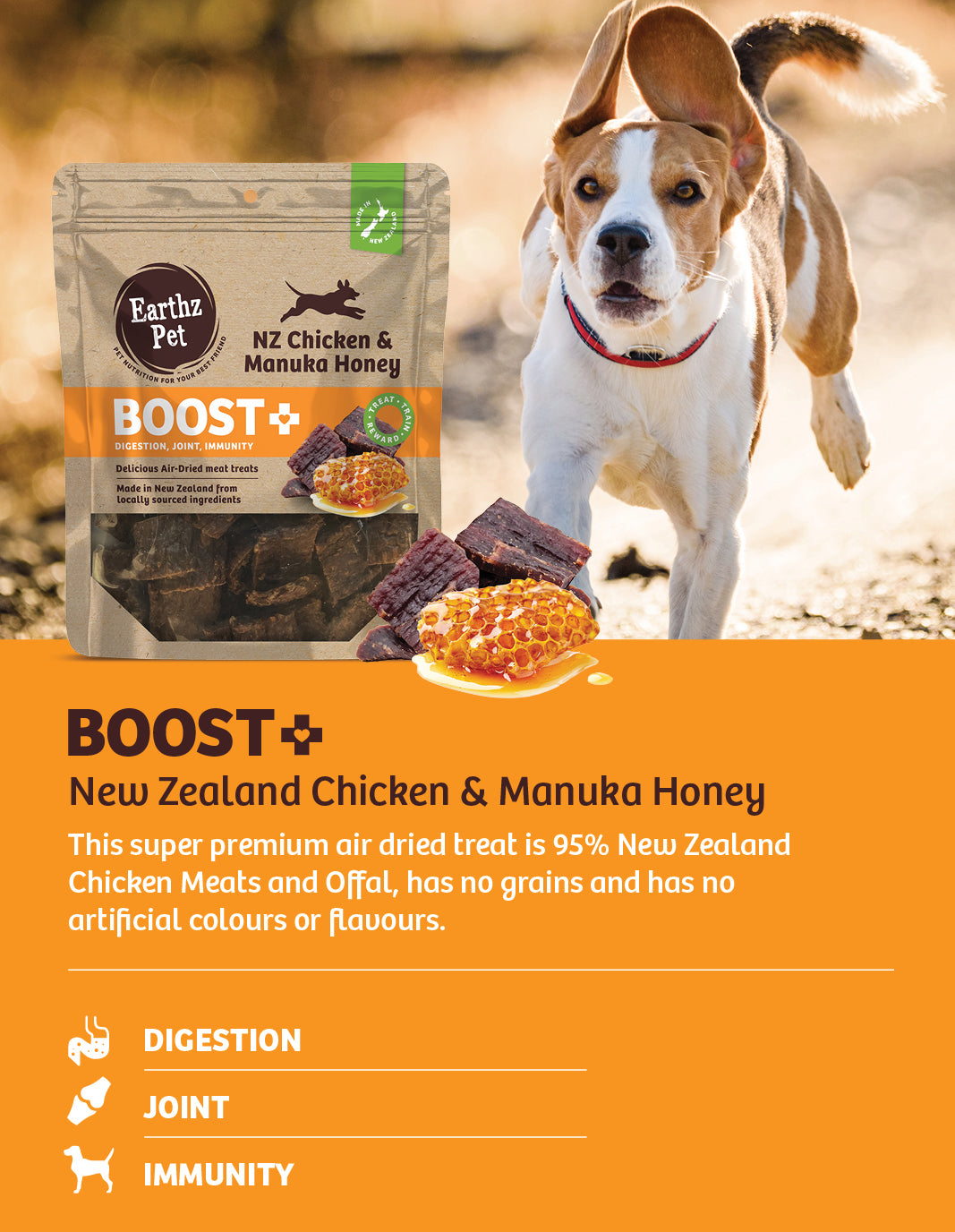 Boost+ New Zealand Chicken and Manuka Honey Soft Jerky